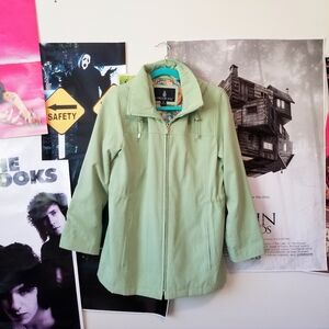 London Fog pistachio green rain jacket